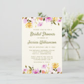サマーモダンウォーター色フローラブライダルシャワー 招待状 (スタンド正面)