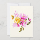 サマーモダンウォーター色フローラブライダルシャワー 招待状 (裏面)