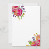 サマーモダンウォーター色フローラブライダルシャワー 招待状 (裏面)