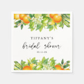 サマーモダンオレンジ柑橘類ブライダルシャワー スタンダードカクテルナプキン (正面)