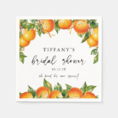 サマーモダンオレンジ柑橘類ブライダルシャワー スタンダードカクテルナプキン (正面)