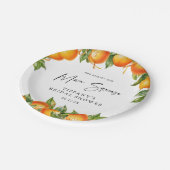 サマーモダンオレンジ柑橘類ブライダルシャワー ペーパープレート (アングル)