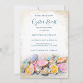 サマーモダンカキのローストパステル沿岸スタイル 招待状 (正面)