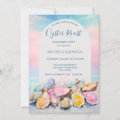 サマーモダンカキのローストパステル沿岸スタイル 招待状 (正面)