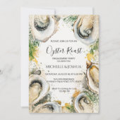 サマーモダンカキのローストパステル沿岸スタイル 招待状 (正面)