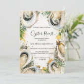 サマーモダンカキのローストパステル沿岸スタイル 招待状 (スタンド正面)