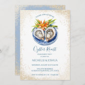 サマーモダンカキのローストパステル沿岸スタイル 招待状 (正面/裏面)