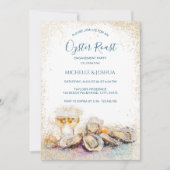 サマーモダンカキのローストパステル沿岸スタイル 招待状 (正面)