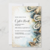 サマーモダンカキのローストパステル沿岸スタイル 招待状 (正面)