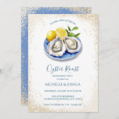 サマーモダンカキのローストレモン沿岸スタイル 招待状 (正面/裏面)