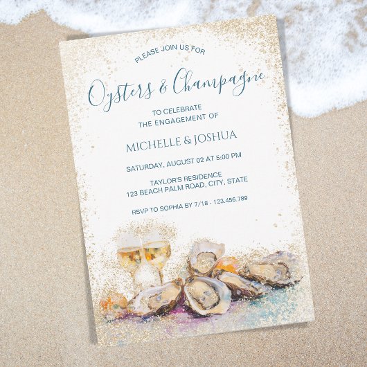 サマーモダンカキ&シャンパーニュ沿岸スタイル 招待状