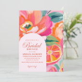 サマーモダンシトラスオレンジフローラブライダルシャワー 招待状 (スタンド正面)