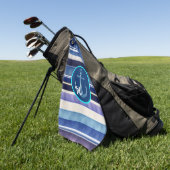 サマーモダンネイビーブルーボートストライプコレクション ゴルフタオル (グリーン)