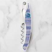 サマーモダンネイビーブルーボートストライプコレクション ソムリエナイフ (正面)