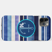 サマーモダンネイビーブルーボートストライプコレクション Case-Mate iPhoneケース (裏面(横))
