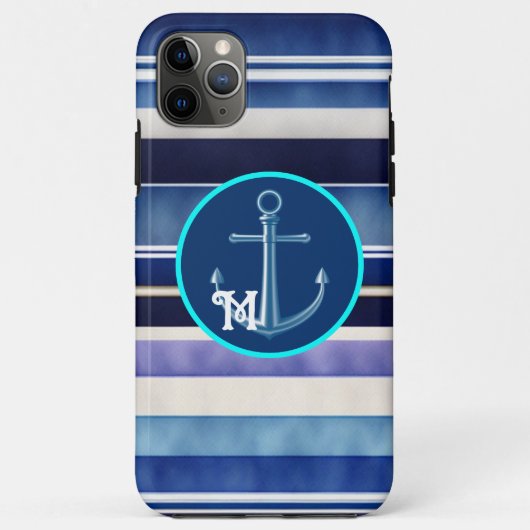 サマーモダンネイビーブルーボートストライプコレクション Case-Mate iPhoneケース (裏面)