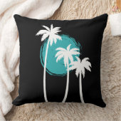 サマーモダンビーズパームツリースカイブルー クッション (ブランケット)