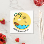 サマーモダンビーチエンブレムアートカスタム文字 スタンダードカクテルナプキン (インサイチュ)