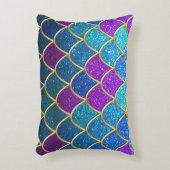 サマーモダンビーチハウスマーメイドグリッターパターン アクセントクッション (正面(垂直))