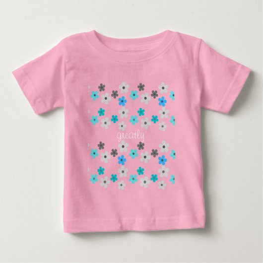 サマーモダンフローラベビーガール ベビーTシャツ (正面)