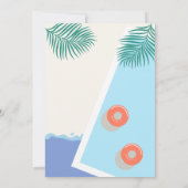 サマーモダンプールパーティースウィート16誕生日 招待状 (裏面)