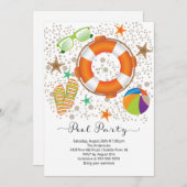 サマーモダンプールパーティー 招待状 (正面/裏面)