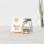 サマーモダンボホサーフビーチヴァンベビーシャワー サンキューカード (正面)