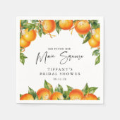サマーモダンミアンズレモンシトラスブライダルシャワー スタンダードカクテルナプキン (正面)