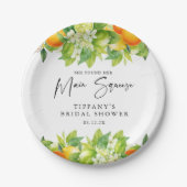 サマーモダンミアンズレモンシトラスブライダルシャワー ペーパープレート (正面)