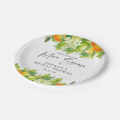 サマーモダンミアンズレモンシトラスブライダルシャワー ペーパープレート (アングル)