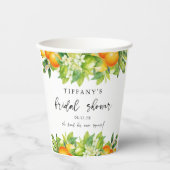 サマーモダンミアンズレモンシトラスブライダルシャワー 紙コップ (正面)