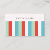 サマーモダンレトロカラフルストライプ 名刺 (正面)