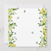 サマーモダンレモン赤ちゃんシャワー 招待状 (裏面)