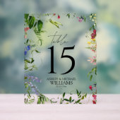 サマーモダンワイルドフラワー水彩披露宴 アクリルサイン (ニュートラル)