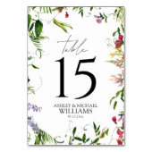 サマーモダンワイルドフラワー水彩披露宴 テーブルナンバー (裏面)