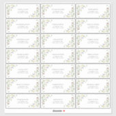 サマーモダンワイルドフラワー結婚のゲストアドレス シール (シート)