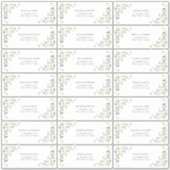 サマーモダンワイルドフラワー結婚のゲストアドレス シール (正面)