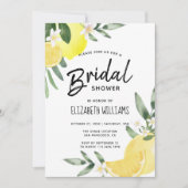 サマーモダン素朴レモンブライダルシャワー 招待状 (正面)