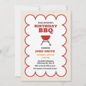 サマーモダンBBQグリル誕生日 招待状 (正面)