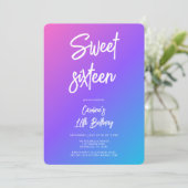 サマーモダンSweet sixteen誕生日 招待状 (スタンド正面)