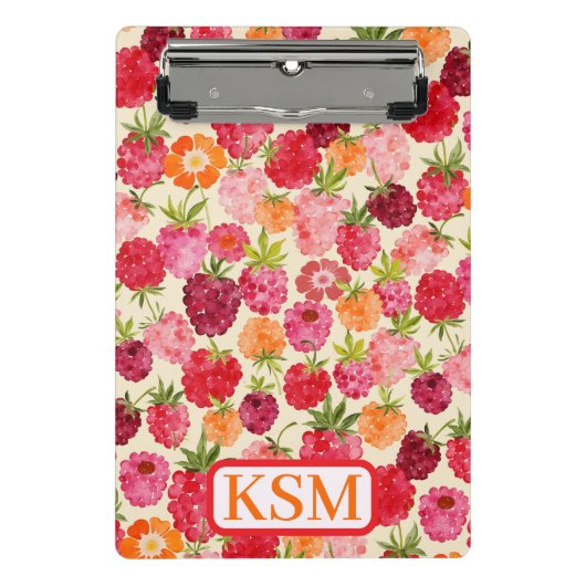 サマーモノグラムラズベリーウォーター色 ミニクリップボード (正面)