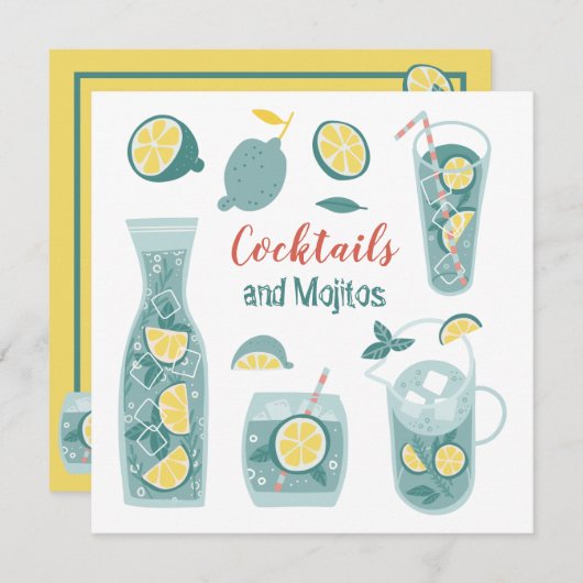 サマーモヒトカクテルパーティの招待状 (正面/裏面)