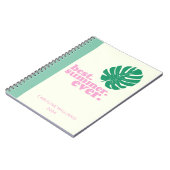 サマーモンスターリーフパーソナライズされた自然 ノートブック (左側)