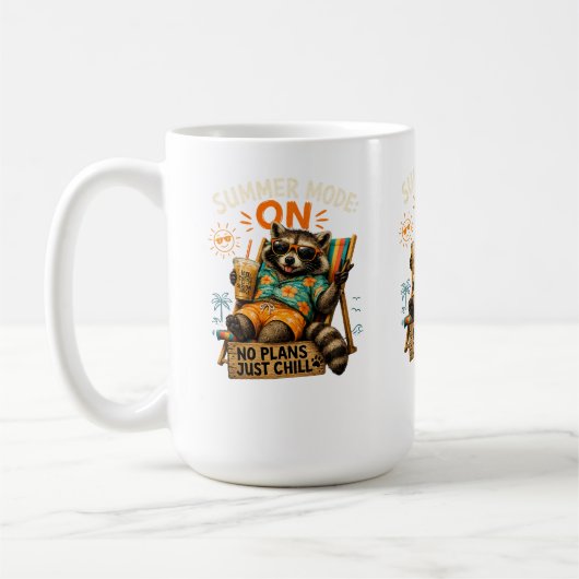 サマーモード発動 – 予定なし、のんびりモード 🦝☕ コーヒーマグカップ (左)