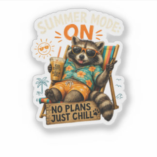 サマーモード発動 – 予定なし、のんびり🦝☕ シール