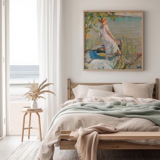 サマーモーニングオンレイクスターンバーグ | エドワード・キュケル ポスター