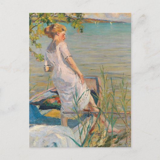 サマーモーニングオンレイクスターンバーグ | エドワード・キュケル ポストカード (正面)