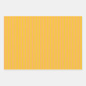 サマーモーニング – イエローとピーチのフローラとストライプ ラッピングペーパーシート (正面2)