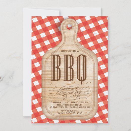 サマーユニークバーベキューパーティの招待状 招待状 (正面)