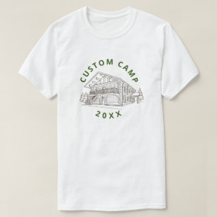 サマーユースキャンプラージキャビン/ロッジのカスタムデザイン Tシャツ